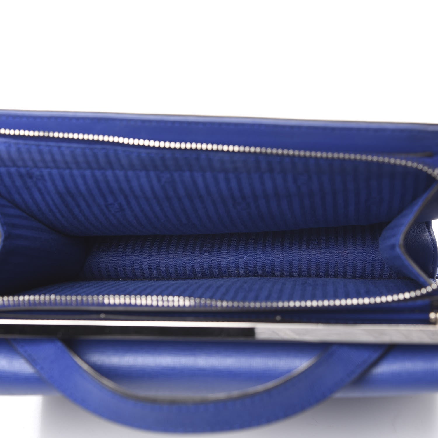 Fendi Vitello Elite Flamingo Demi Jour Shoulder Bag Blue Neon 4 of 10