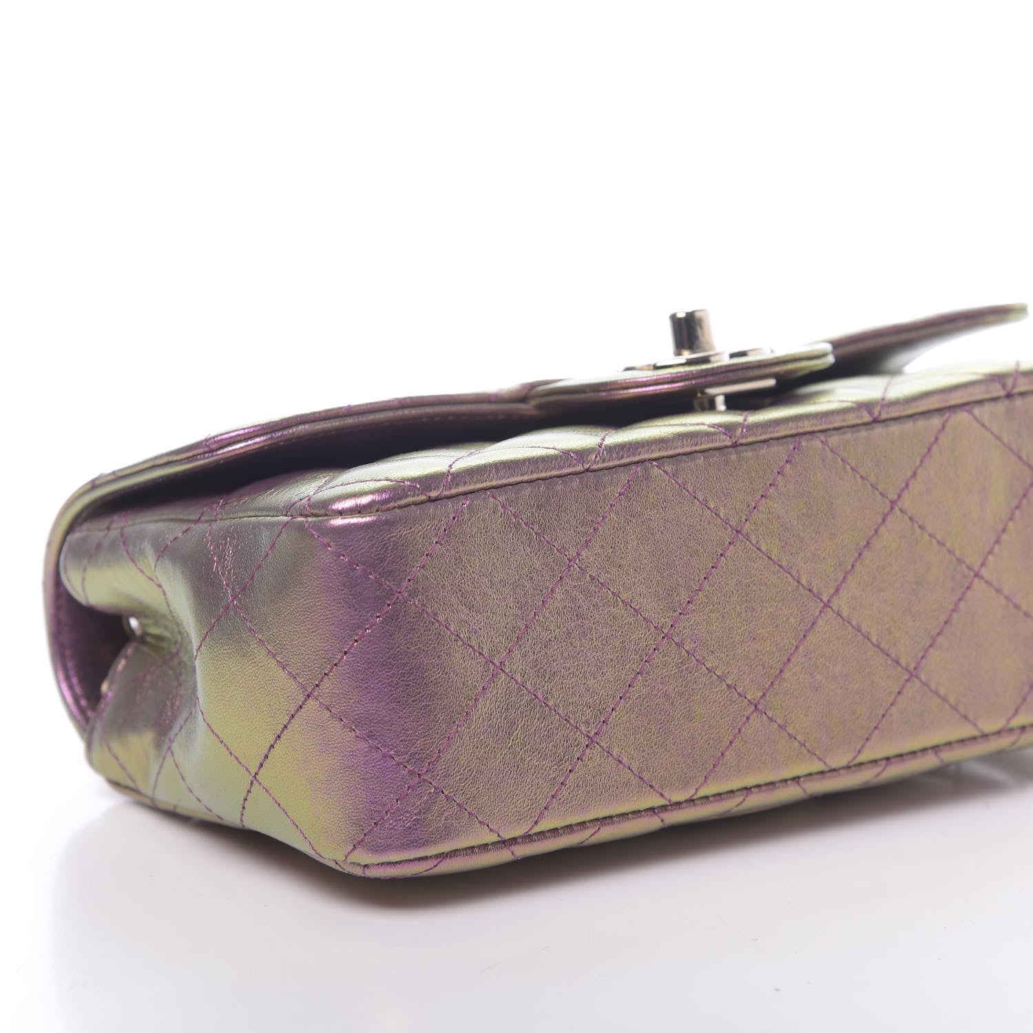Chanel Iridescent Lambskin Quilted Mini Rectangular Flap Purple 8 of 10