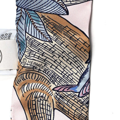 Hermes Silk Tree Of Song Twilly Rose Pale Turquoise 4 of 4