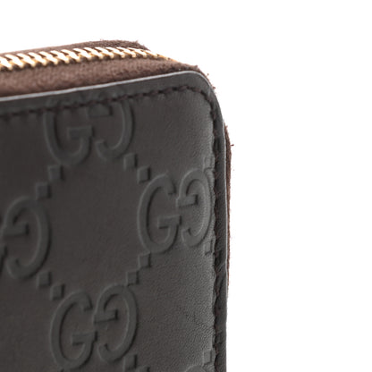 Gucci Guccissima Margaux Calfskin Metal Bar Zip Around Wallet Chocolate 8 of 8
