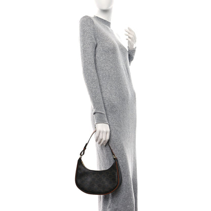 Celine Triomphe Canvas Calfskin Ava Shoulder Bag Tan 2 of 8