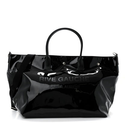 Saint Laurent Patent Calfskin Rive Gauche Maxi Tote Black 1 of 12