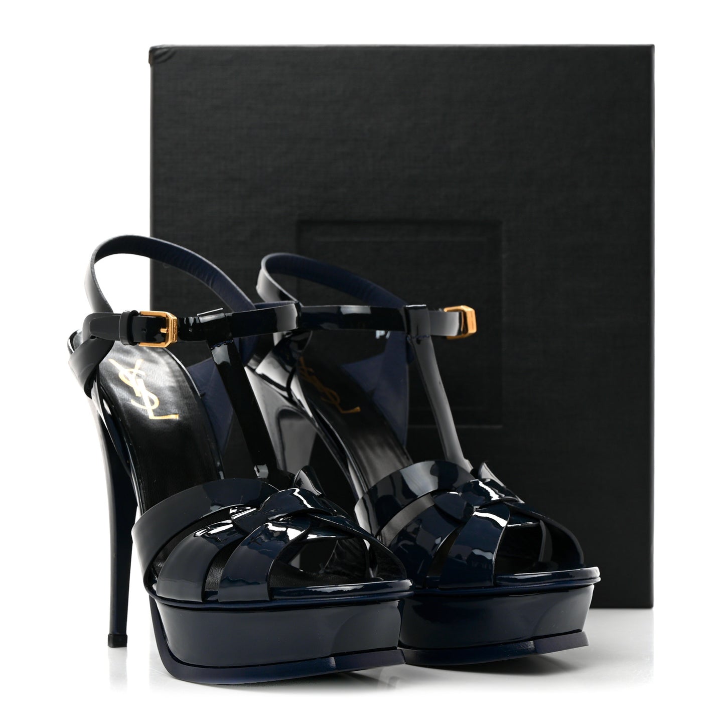 Patent Tribute 105 Platform Sandals 39.5 Deep Marine