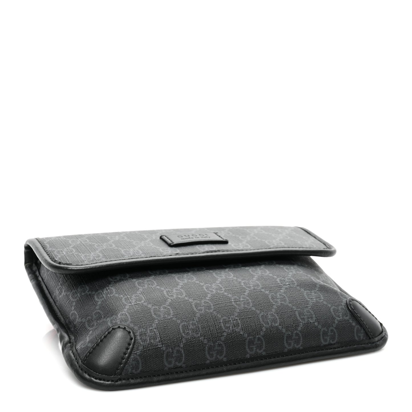GG Supreme Monogram Web Slim Belt Bag Black Grey