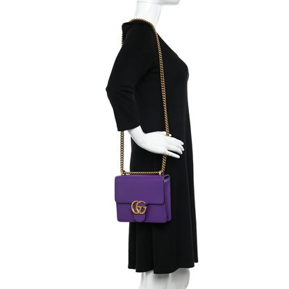 Gucci Knight Calfskin Small GG Marmont Chain Handle Bag Shine Purple 2 of 15