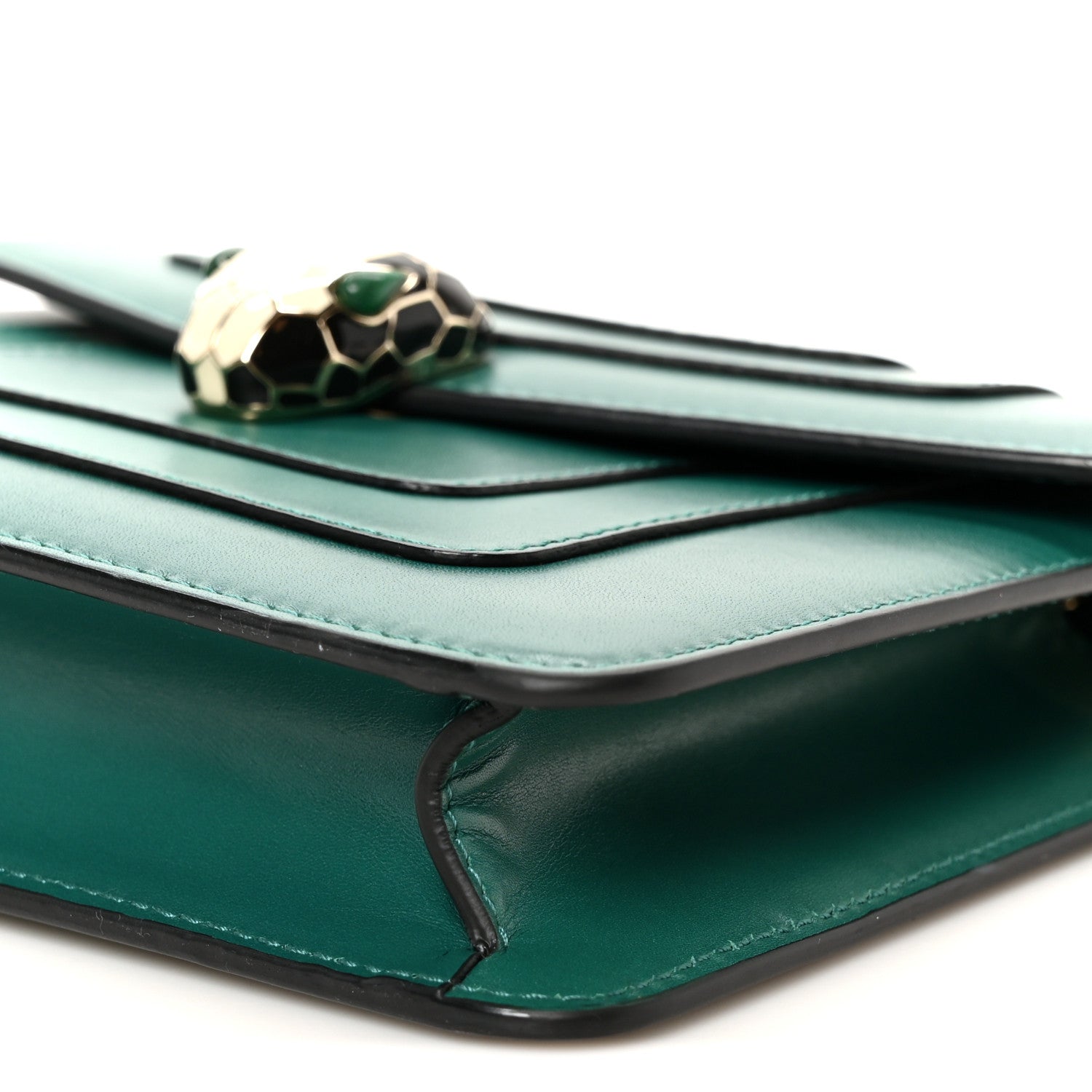 Bulgari Calfskin Small Serpenti Forever Snake Strap Crossbody Bag Emerald Green 10 of 10