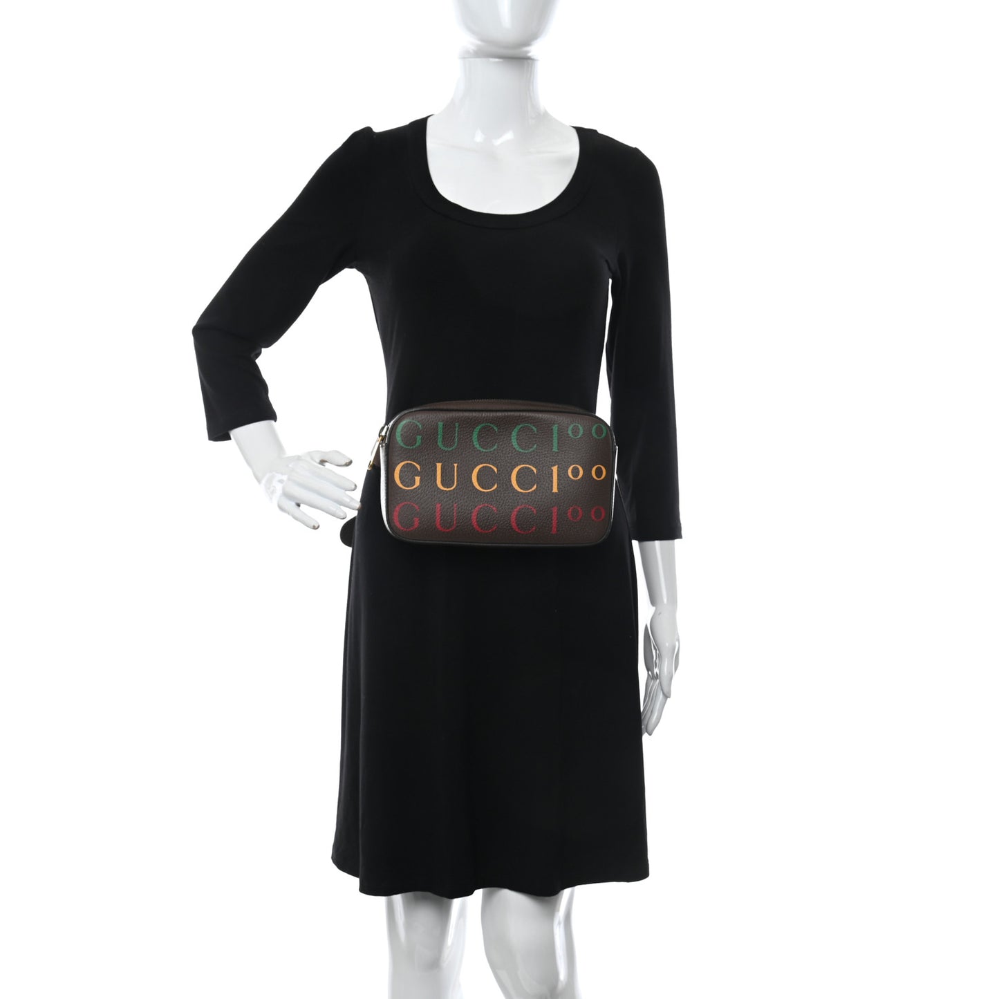 Textured Dollar Calfskin Gucci 100 Aria Belt Bag 90 36 New Acero Multicolor