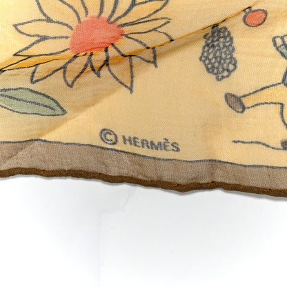 Hermes Silk Retour A'Laterre Pocket Square 4 of 5