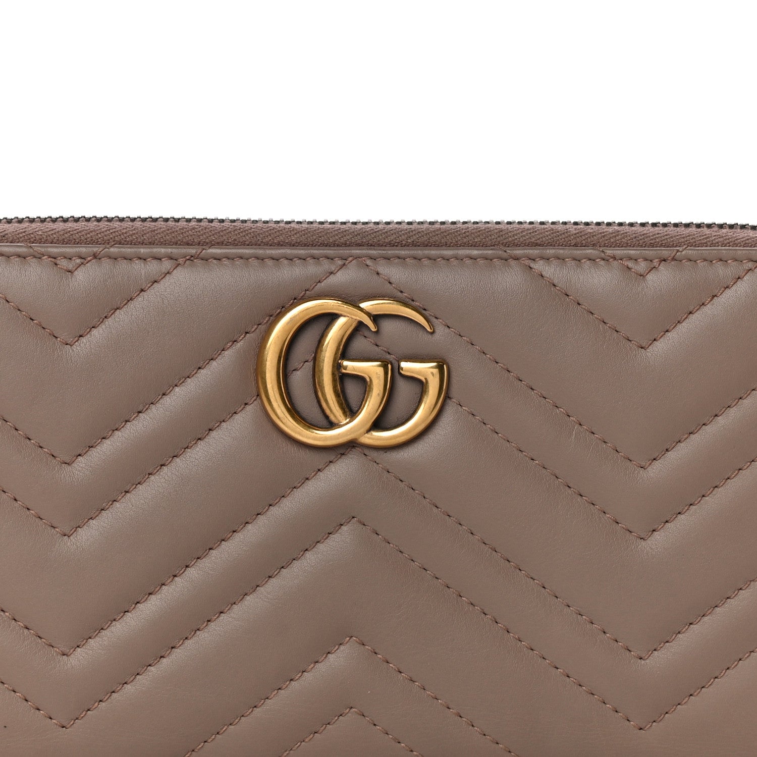 Gucci Calfskin Matelasse GG Marmont Zip Around Organizer Wallet Porcelain Rose 6 of 12