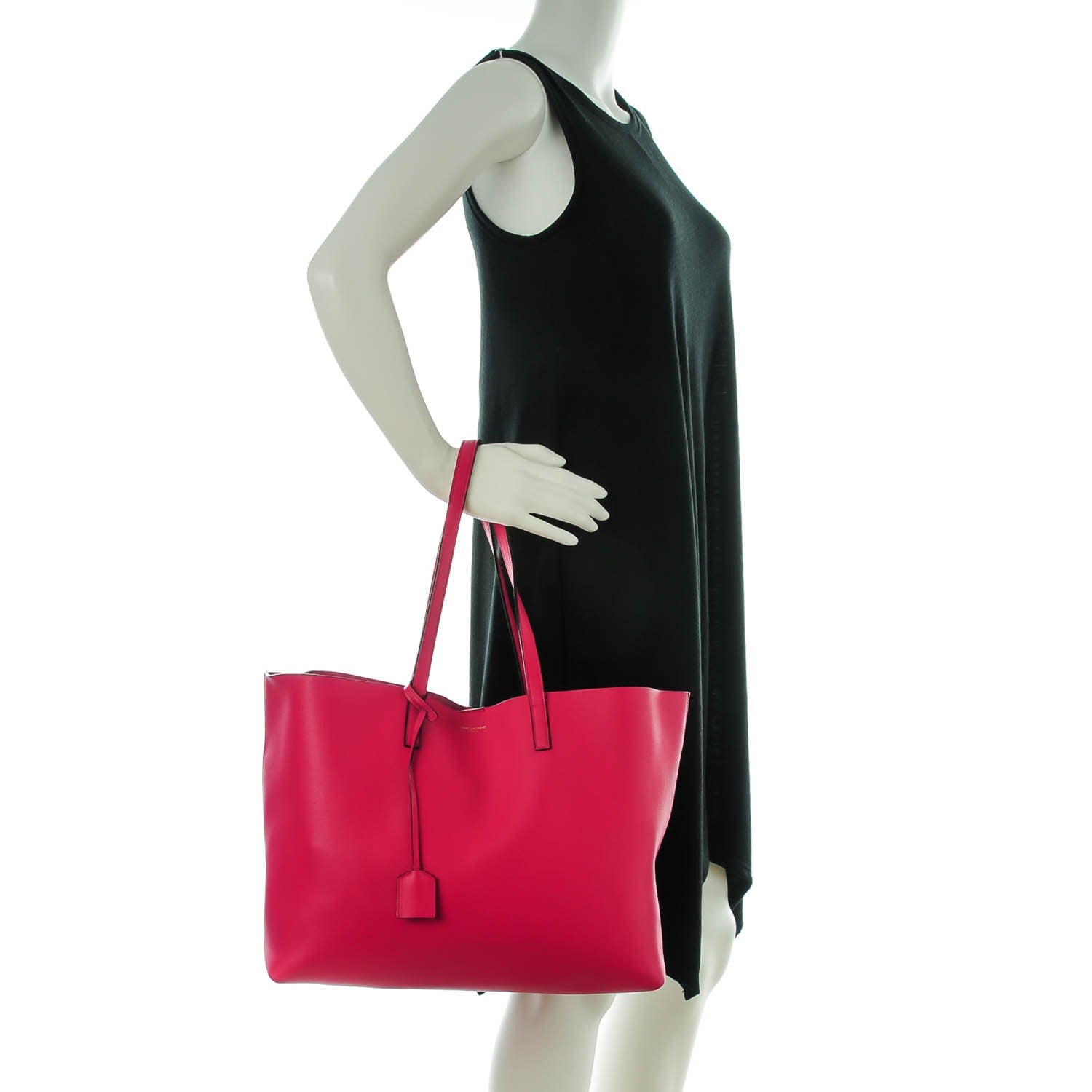 Saint Laurent Calfskin Large Shopping Tote Fuchsia 2 of 11