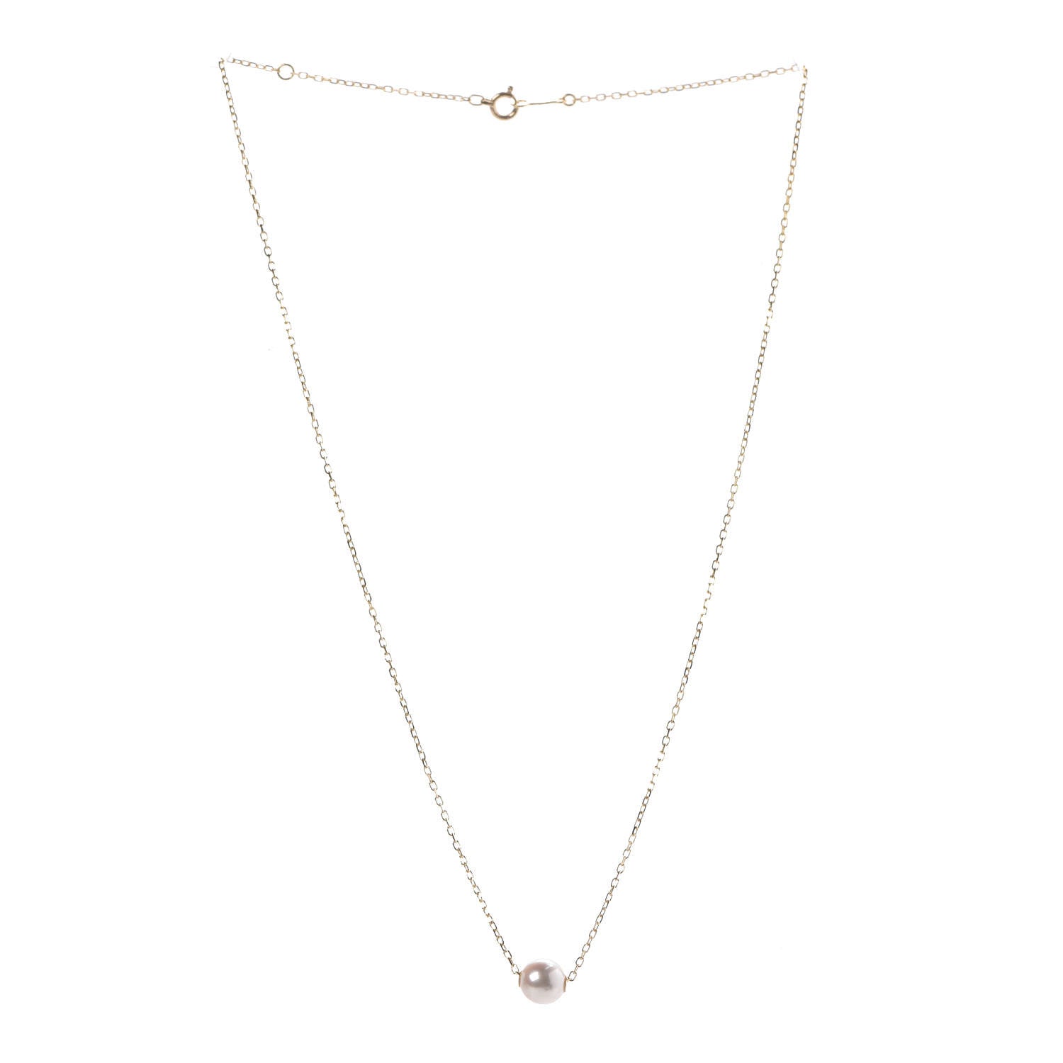 Mikimoto 18K Yellow Gold Akoya Pearl 8mm Single Pendant Necklace 3 of 6