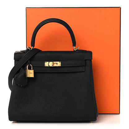 Hermes Togo Kelly Retourne 25 Black 11 of 11