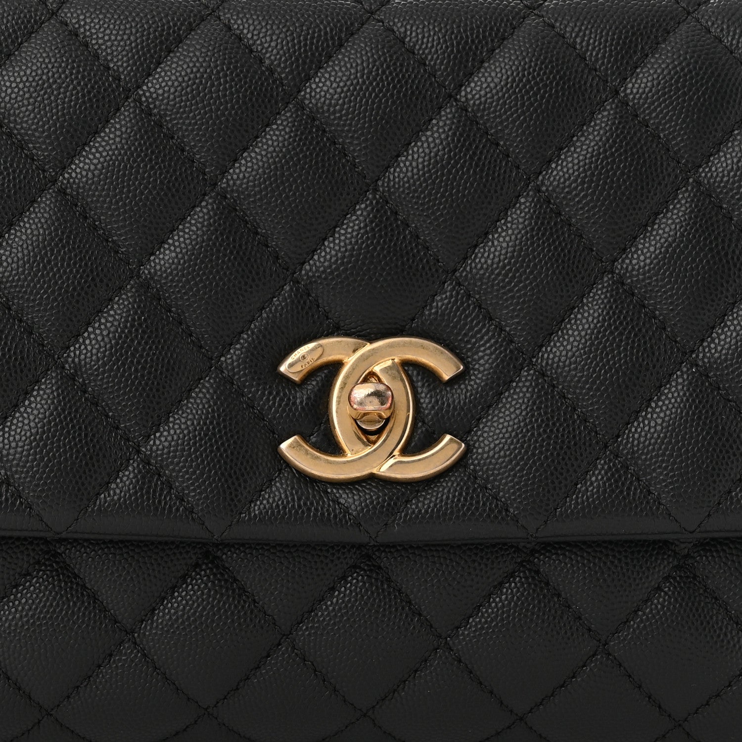Chanel Caviar Lizard Embossed Quilted Small Coco Handle Flap Black 8 of 10