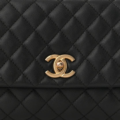Chanel Caviar Lizard Embossed Quilted Small Coco Handle Flap Black 8 of 10
