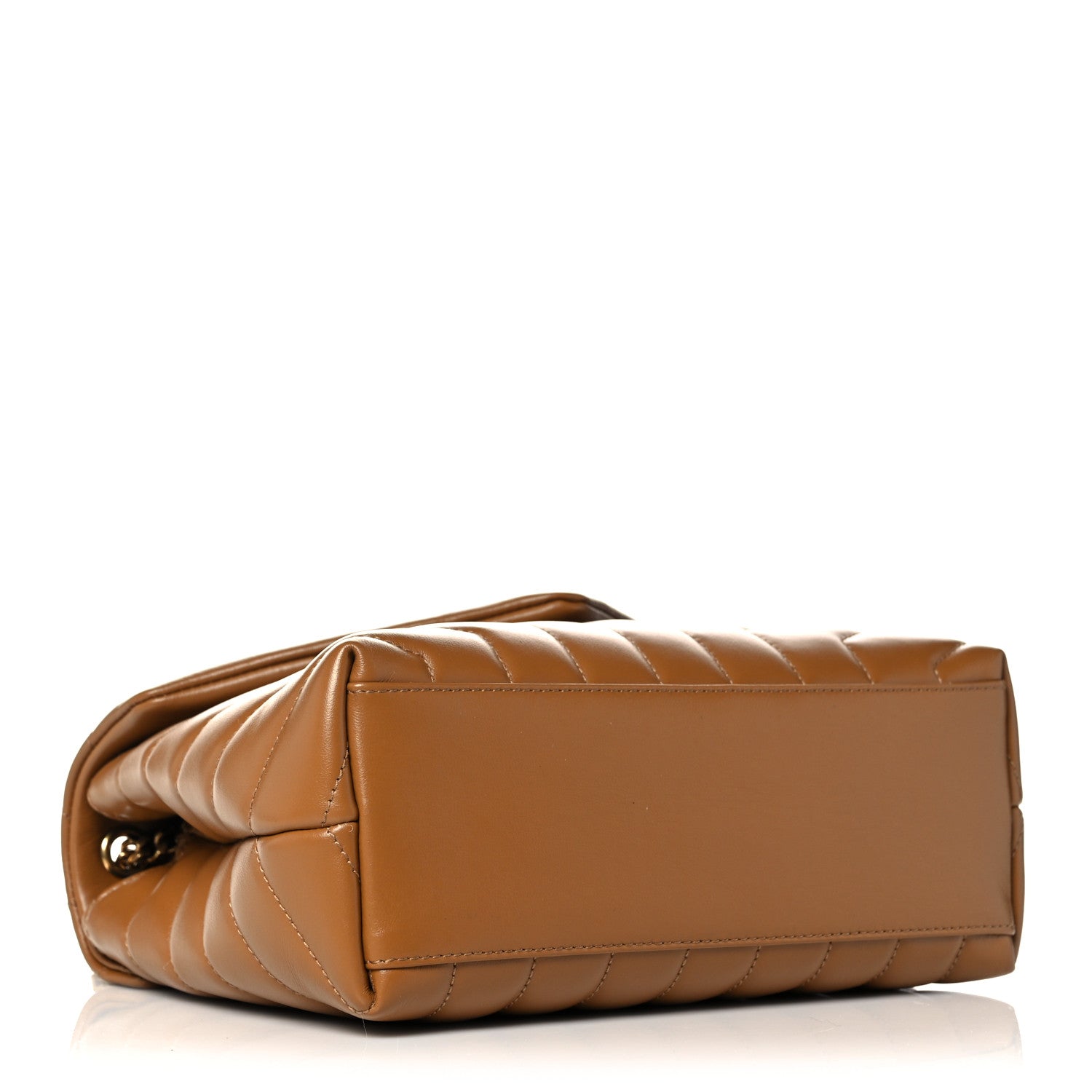 Saint Laurent Calfskin Y Quilted Monogram Small Loulou Chain Satchel Dark Natural 4 of 11