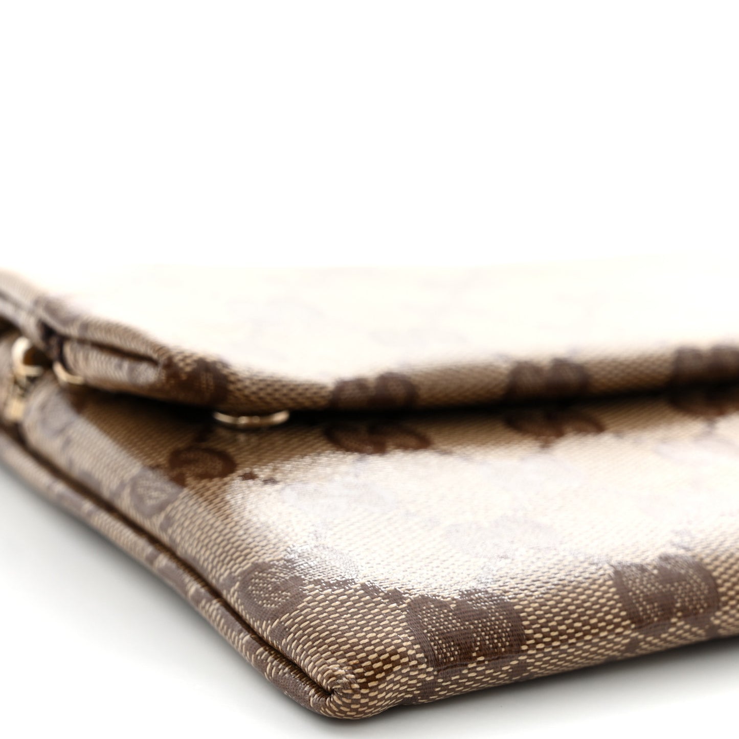 Crystal Monogram Wallet On Chain Beige Dark Brown