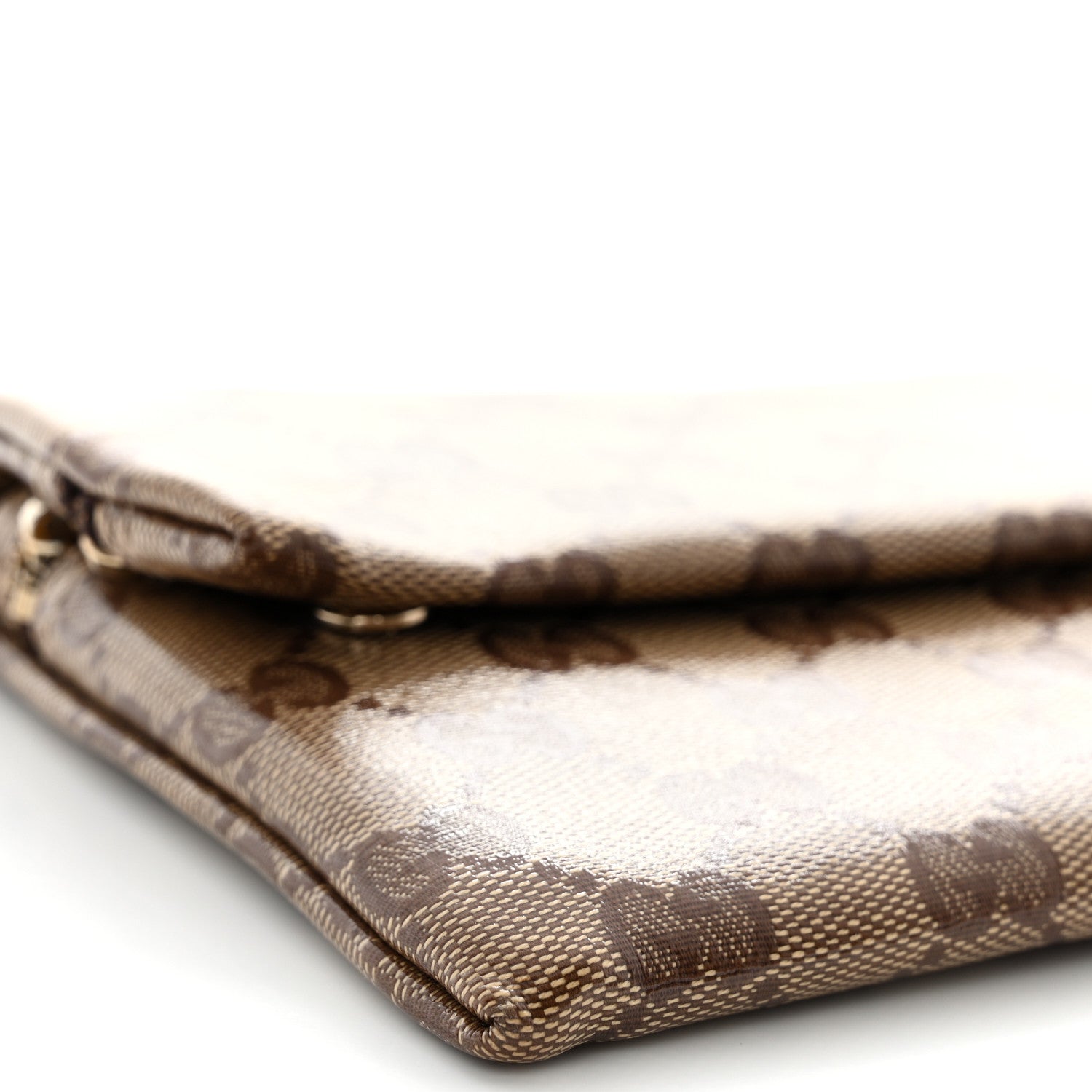 Gucci Crystal Monogram Wallet On Chain Beige Dark Brown 10 of 11