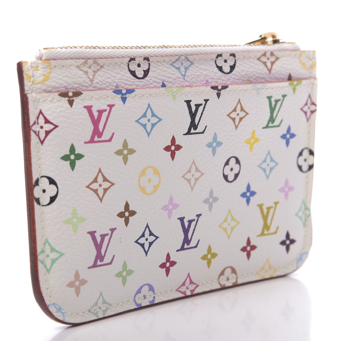 Monogram Multicolor Key Pouch White Litchi