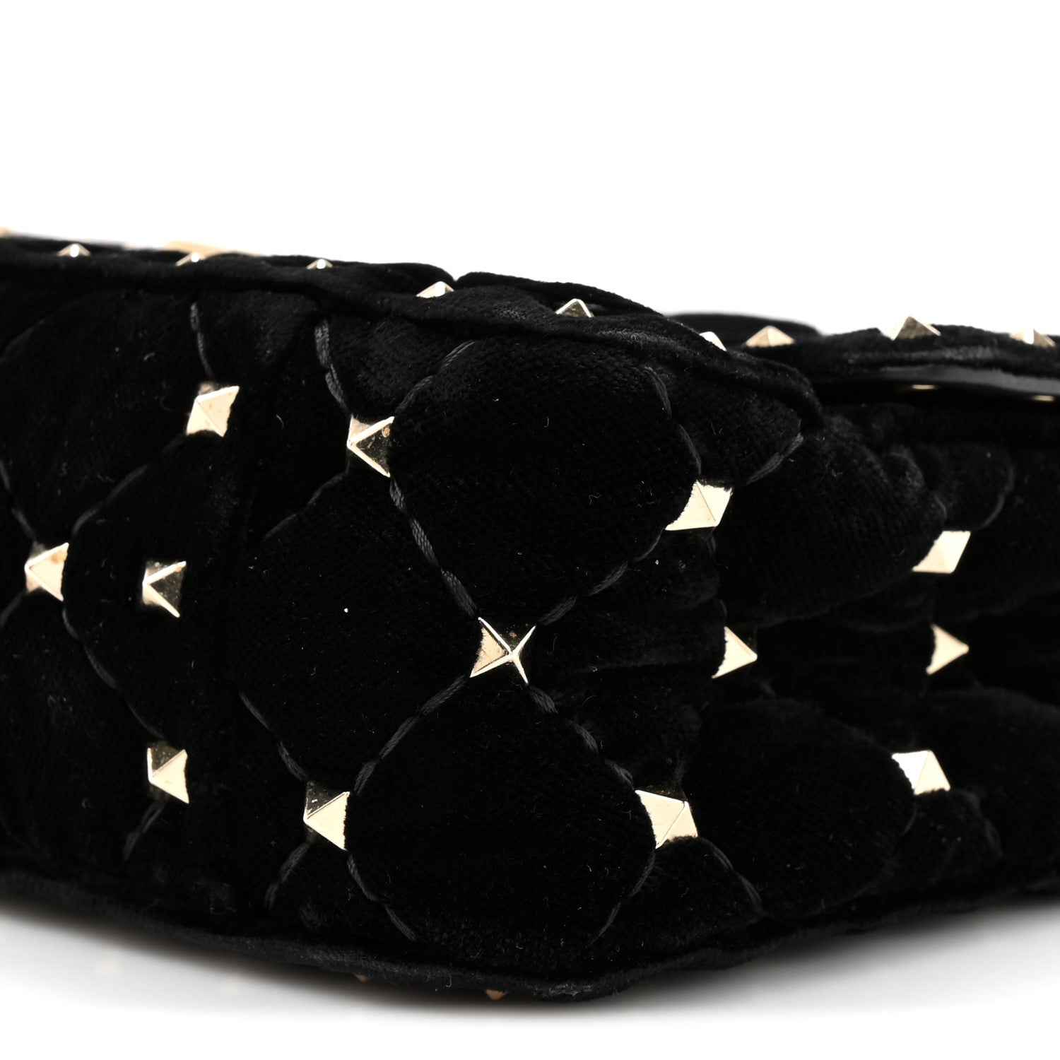 Valentino Garavani Velvet Small Rockstud Spike Shoulder Bag Black 7 of 11