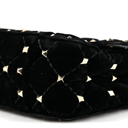 Valentino Garavani Velvet Small Rockstud Spike Shoulder Bag Black 7 of 11