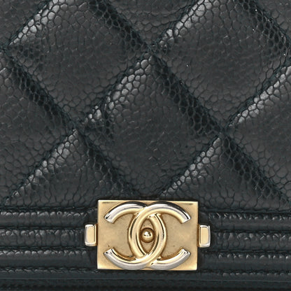 Chanel Caviar Quilted Boy Small Zip Around Wallet Black 9 of 12