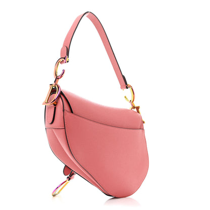 Christian Dior Grained Calfskin Saddle Bag Pink 3 of 10