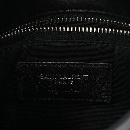 Saint Laurent Lambskin Quilted Toy Loulou Puffer Monogram Chain Satchel Black 6 of 11