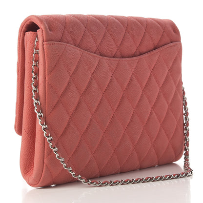 Chanel Iridescent Caviar Quilted Clutch With Chain Flap Coral 3 of 9