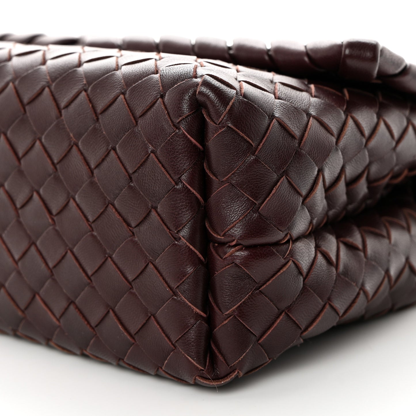 Nappa Intrecciato Baby Olimpia Shoulder Bag Dark Barolo