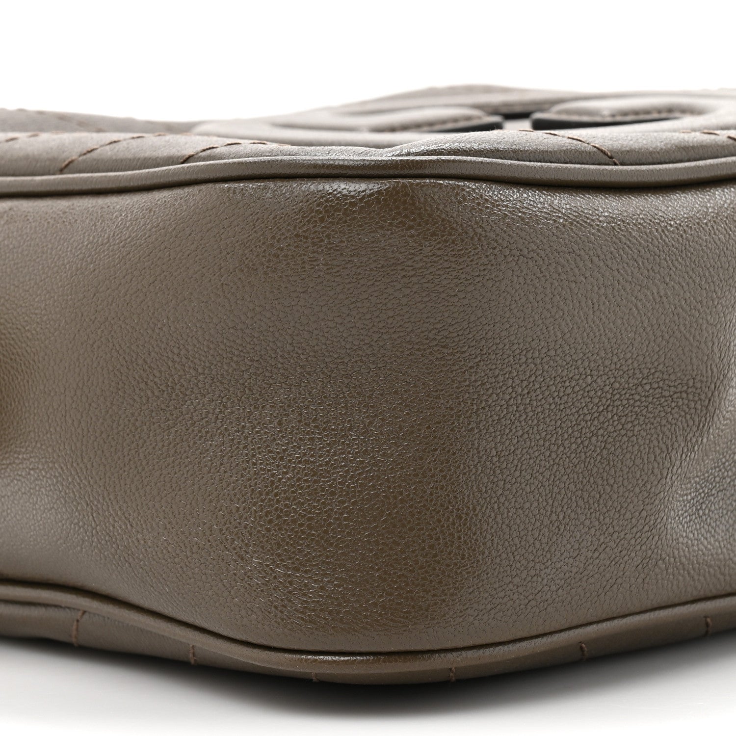Gucci Sakai Be Green Calfskin Diagonal Stitched Small Blondie Shoulder Bag Craclet Brown 10 of 10