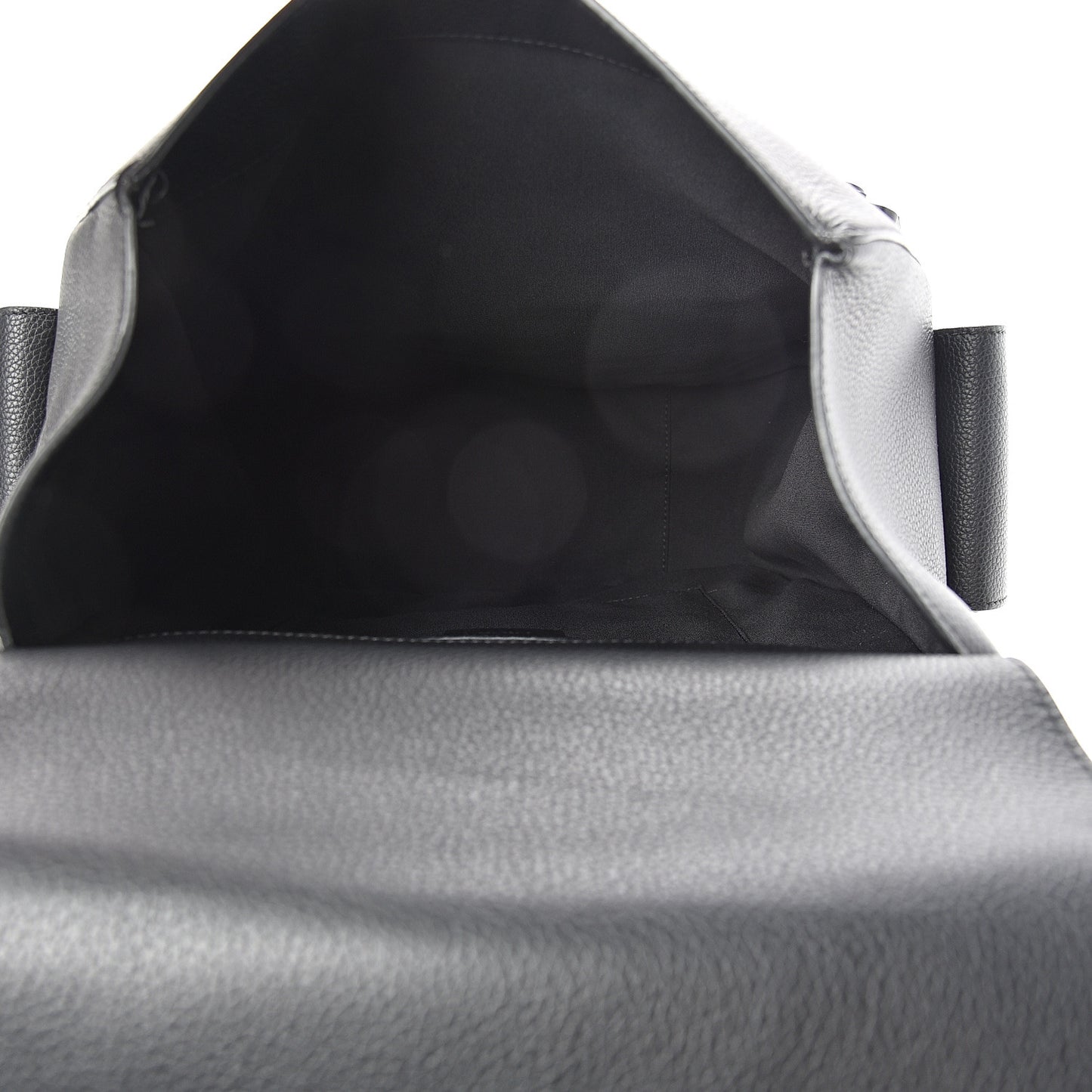 Grained Calfskin Saddle Backpack Black
