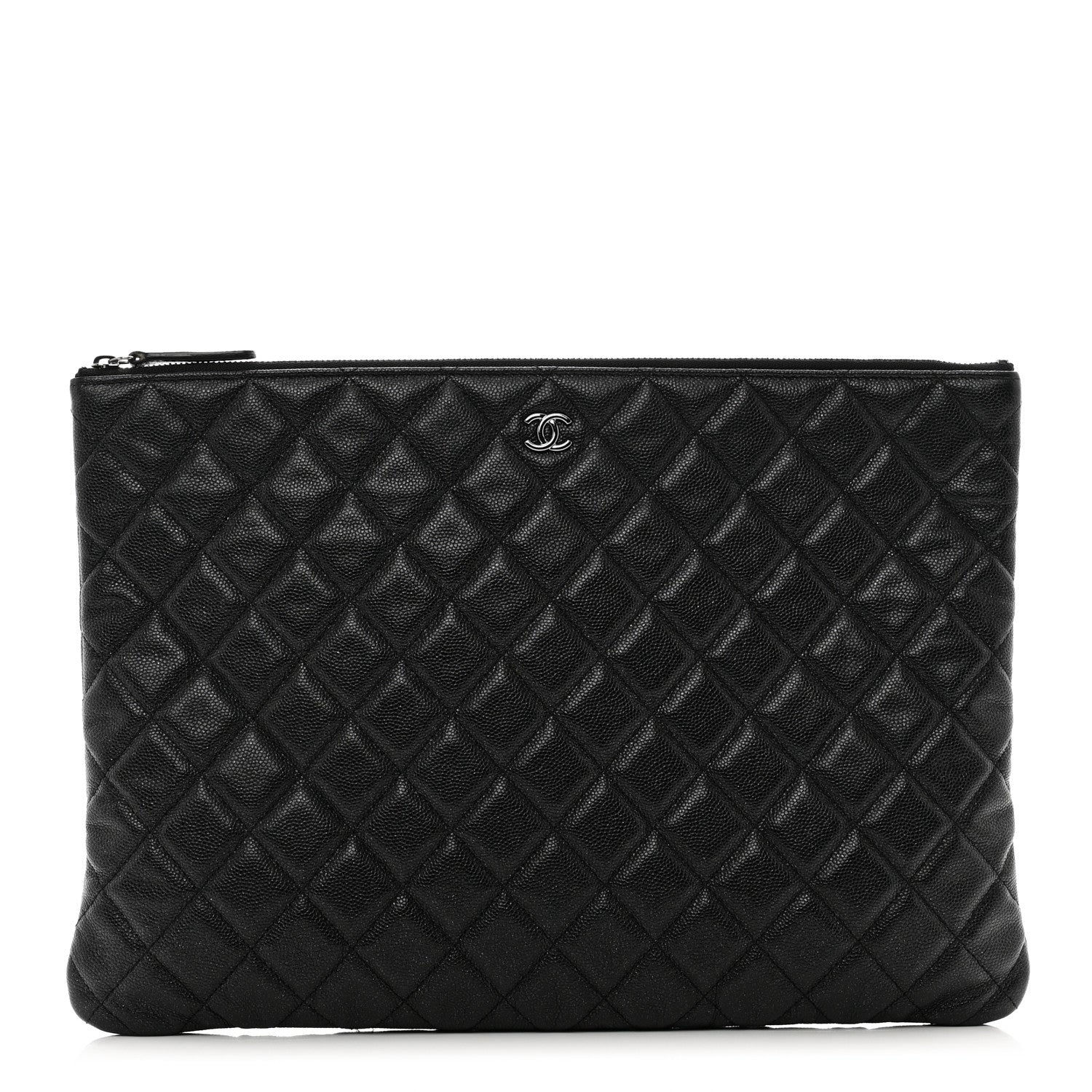 Chanel Iridescent Caviar Quilted Large Cosmetic Case Black 1 of 9