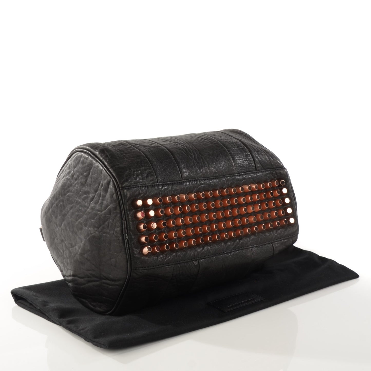 Pebbled Lambskin Rocco Black Rose Gold Hardware
