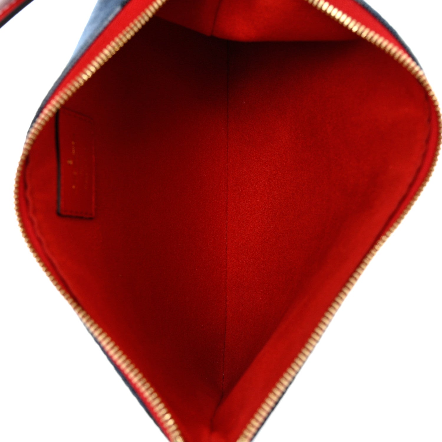 Louis Vuitton Denim Monogram Patchwork City Pouch Blue Rouge 5 of 7