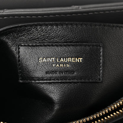 Saint Laurent Calfskin Y Quilted Monogram Small Loulou Chain Satchel Storm 6 of 10