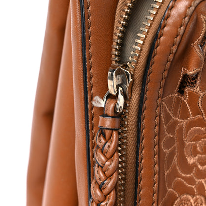 Valentino Garavani Vitello Lace Demetra Satchel Cognac 32 of 34
