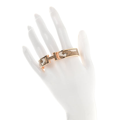 Hermes Enamel Narrow Print Guepards Clic Clac H Bracelet PM Sable 2 of 6