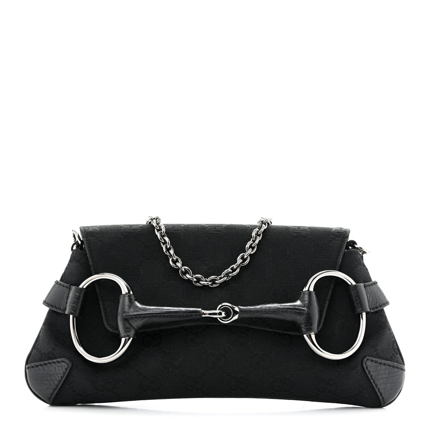 Monogram Horsebit Chain Clutch Black