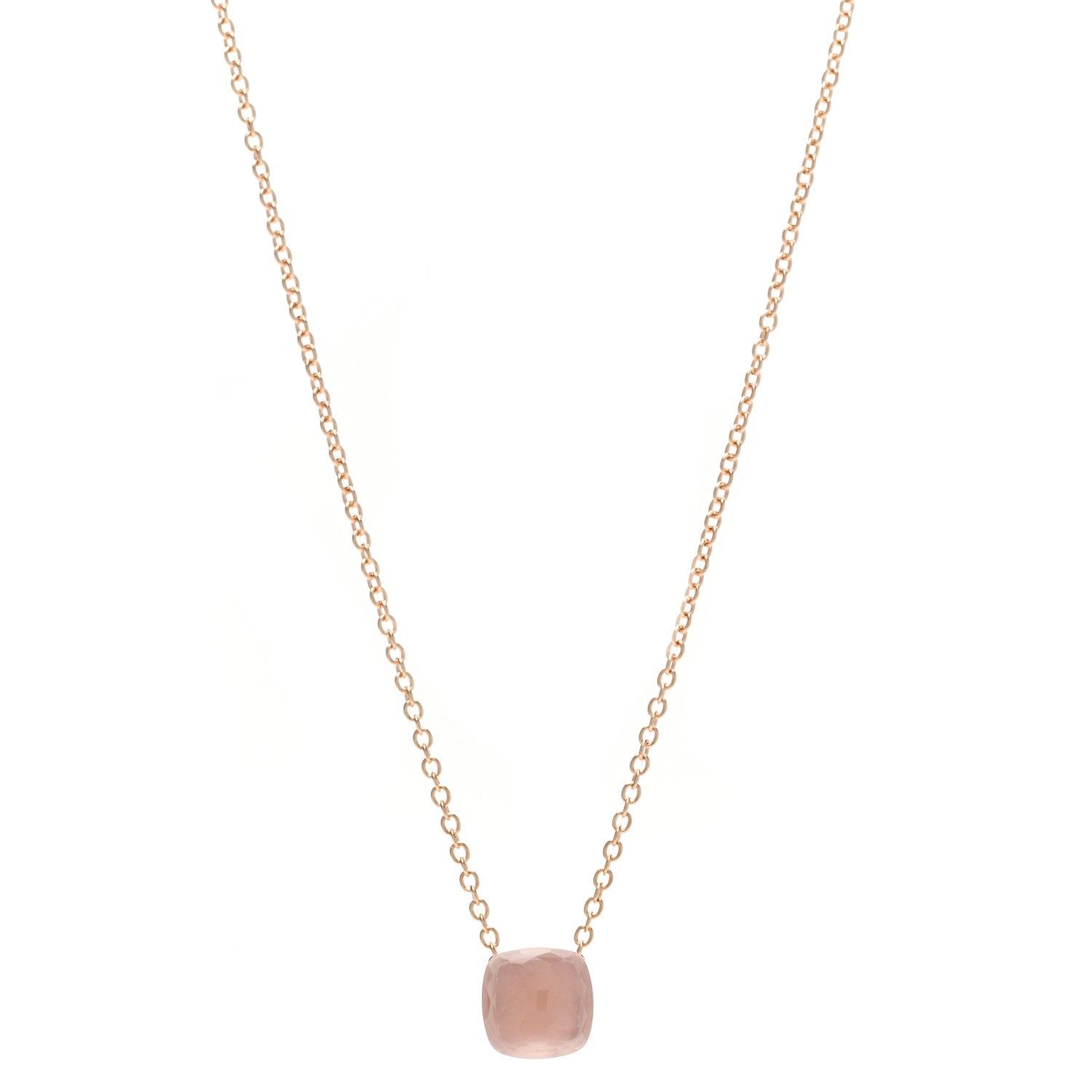 Pomellato 18K Rose Gold Rose Quartz Nudo Classic Pendant Necklace 1 of 6