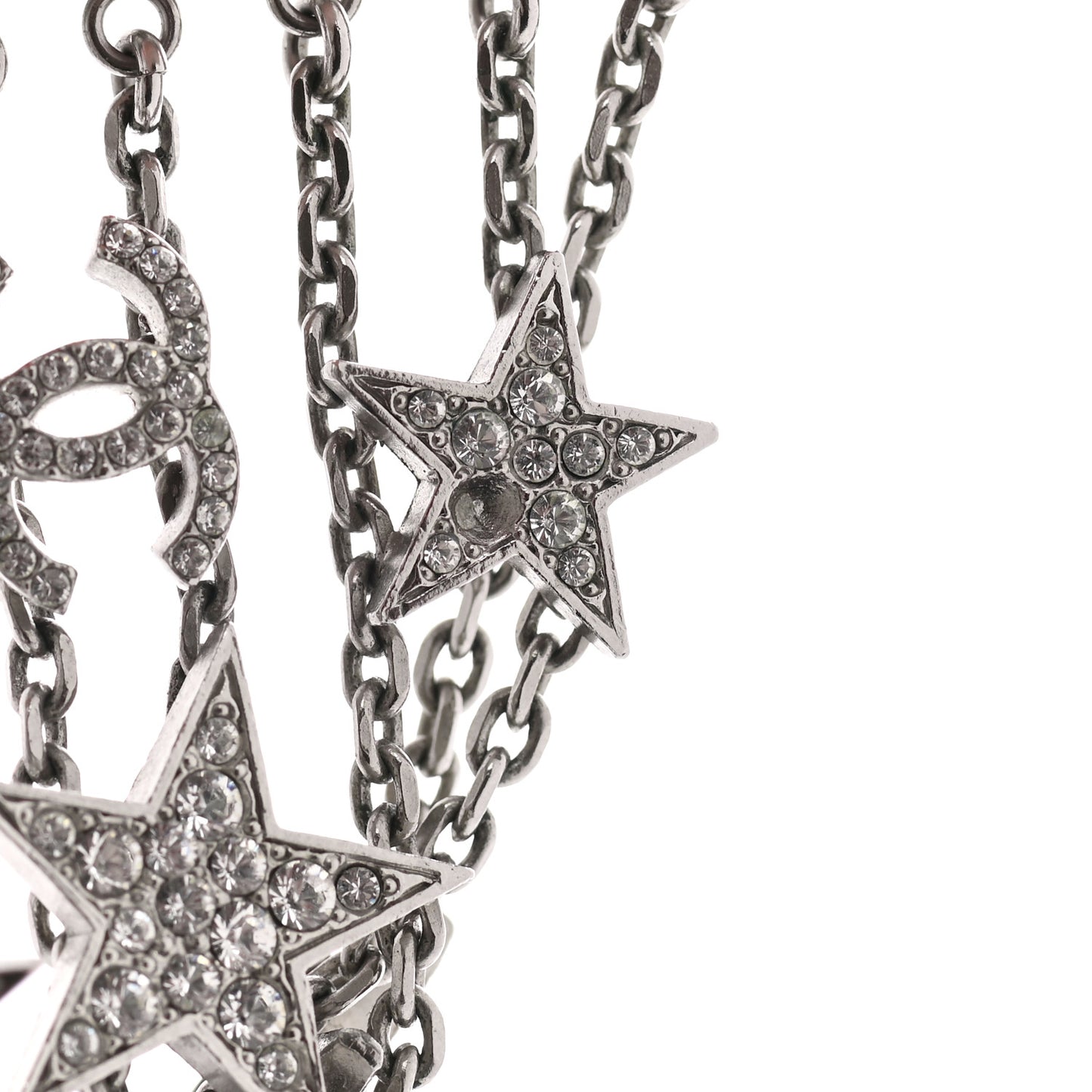 Crystal Star CC Multi Strand Bracelet Silver