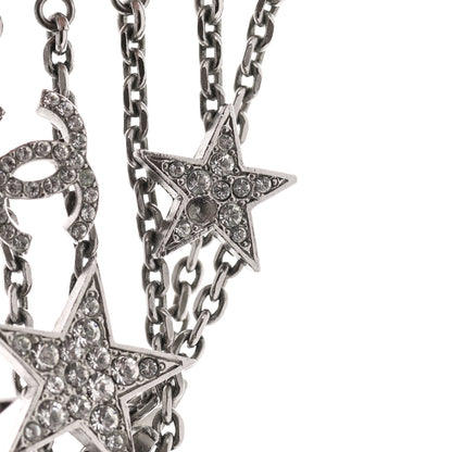 Chanel Crystal Star CC Multi Strand Bracelet Silver 5 of 8