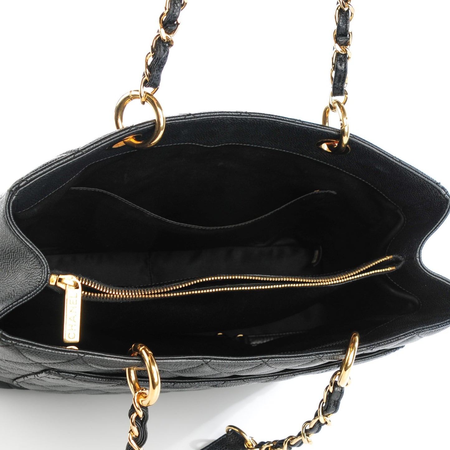 Caviar Quilted Grand Shopping Tote GST Black