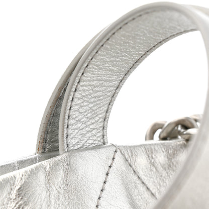 Chanel Metallic Calfskin Stitched CC Club Monaco Tote Silver 11 of 12