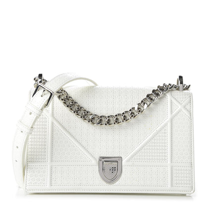 Christian Dior Patent Micro-Cannage Small Diorama Flap Bag White 1 of 9