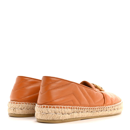 Gucci Nappa Matelasse GG Marmont Espadrilles 38.5 Cognac 5 of 9