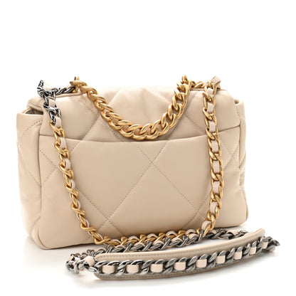 Chanel Goatskin Quilted Medium Chanel 19 Flap Beige 3 of 11