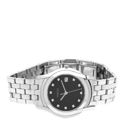 Gucci Stainless Steel Diamond 35mm 5500M Quartz Watch Black 2 of 4