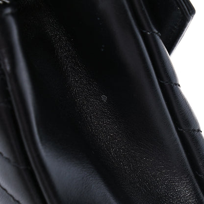 Saint Laurent Calfskin Matelasse Chevron Studded Monogram Medium College Bag Black 10 of 11