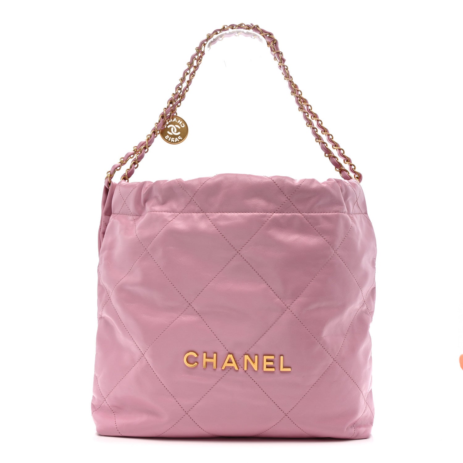 Chanel Shiny Calfskin Quilted Small Chanel 22 Lilac 1 of 11