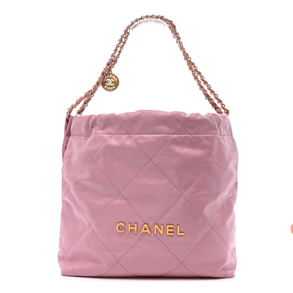 Chanel Shiny Calfskin Quilted Small Chanel 22 Lilac 1 of 11